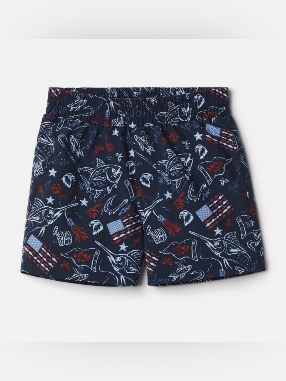 Columbia PFG Women's Super Backcast Water Shorts Navy Americana Fishing Size M